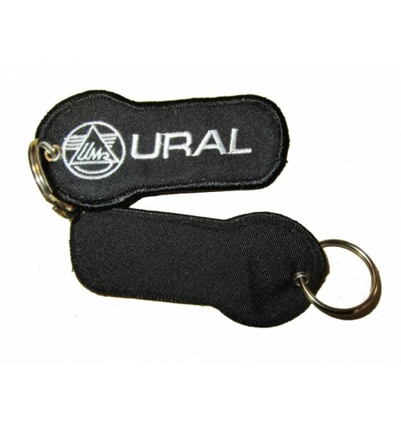 Schlüsselanhänger schwarz mit "URAL" Logo